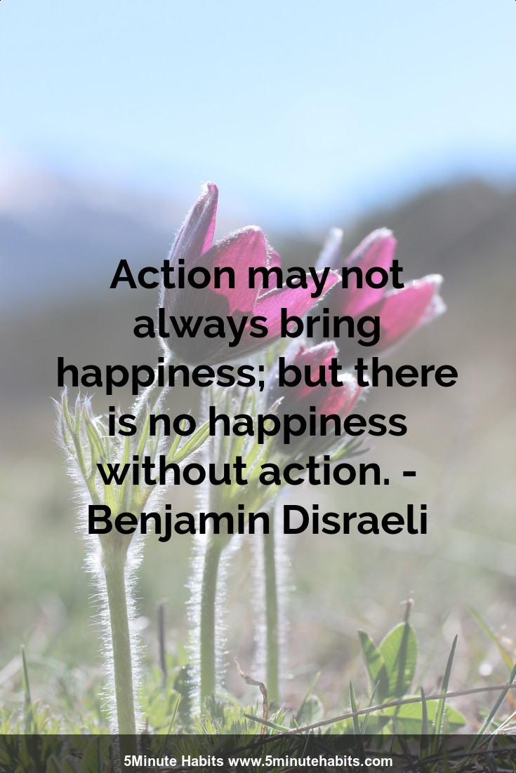 Action may not always bring happiness; but there is no happiness without action. - Benjamin Disraeli